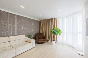 standard interior apartment. living room with sofa