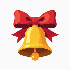 red bow on yellow bell  christmas decoration