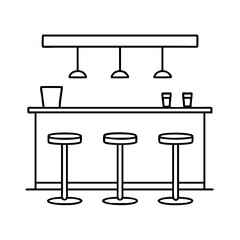 bar counter with stools icon, bar counter with stools vector illustration-simple illustration of bar counter with stools, perfect for bar counter with stools logos and icons