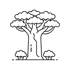 baobab tree icon, baobab tree vector illustration-simple illustration of baobab tree, perfect for baobab tree logos and icons