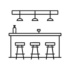 bar counter with stools icon, bar counter with stools vector illustration-simple illustration of bar counter with stools, perfect for bar counter with stools logos and icons