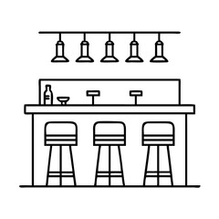 bar counter with stools icon, bar counter with stools vector illustration-simple illustration of bar counter with stools, perfect for bar counter with stools logos and icons