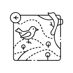 birding trail map icon, birding trail map vector illustration-simple illustration of birding trail map, perfect for birding trail map logos and icons
