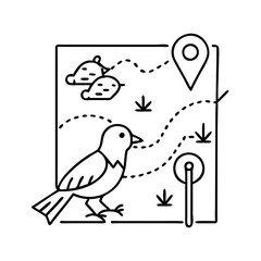 birding trail map icon, birding trail map vector illustration-simple illustration of birding trail map, perfect for birding trail map logos and icons