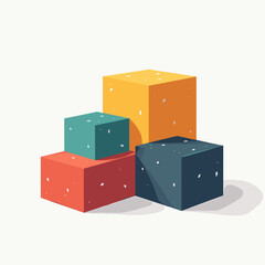 Obraz premium vibrant colorful stacked cubes abstract geometric design