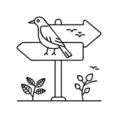 birding trail sign icon, birding trail sign vector illustration-simple illustration of birding trail sign, perfect for birding trail sign logos and icons