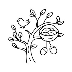 bird nest in a tree icon, bird nest in a tree vector illustration-simple illustration of bird nest in a tree, perfect for bird nest in a tree logos and icons