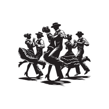 Square Dance Dancers Vector (3).eps