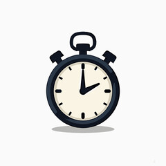 Obraz premium digital clock icon with second hand white and black illustration