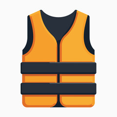 yellow life vest with black straps  safety equipment icon