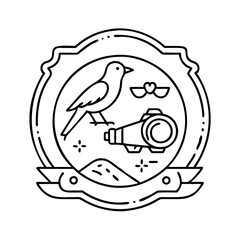 bird watching guide badge icon, bird watching guide badge vector illustration-simple illustration of bird watching guide badge, perfect for bird watching guide badge logos and icons