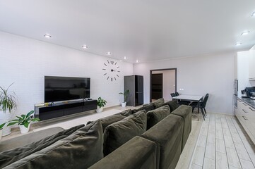 standard interior apartment. living room with sofa