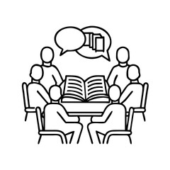 book club meeting icon, book club meeting vector illustration-simple illustration of book club meeting, perfect for book club meeting logos and icons