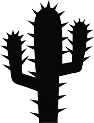 Cactus silhouette icon. Mexican cactus simple silhouette vector icon. 
