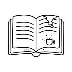 book with coffee stain icon, book with coffee stain vector illustration-simple illustration of book with coffee stain, perfect for book with coffee stain logos and icons