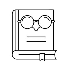 book with glasses perched on it icon