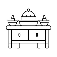 buffet table icon, buffet table vector illustration-simple illustration of buffet table, perfect for buffet table logos and icons