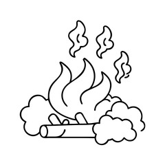 campfire smoke icon, campfire smoke vector illustration-simple illustration of campfire smoke, perfect for campfire smoke logos and icons