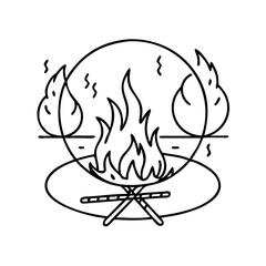campground fire pit icon, campground fire pit vector illustration-simple illustration of campground fire pit, perfect for campground fire pit logos and icons