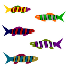 Background with fish. Vector illustration.