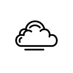 Fototapeta premium Minimalist Cloud Icon Design in Black and White Style 