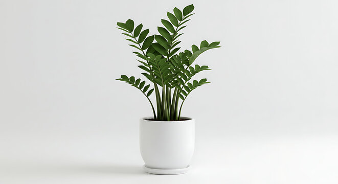 Succulent plant zamioculca variegata isolated on a white background