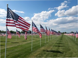 american flag in the wind
