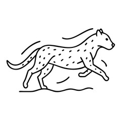 cheetah running icon, cheetah running vector illustration-simple illustration of cheetah running, perfect for cheetah running logos and icons