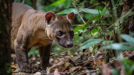 Obraz premium Fossa in Madagascar Rainforest