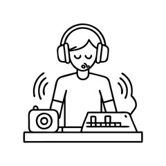 dj with headphones icon, dj with headphones vector illustration-simple illustration of dj with headphones, perfect for dj with headphones logos and icons