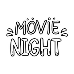 movie night text icon, movie night text vector illustration-simple illustration of movie night text, perfect for movie night text logos and icons