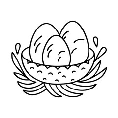 nest with eggs icon, nest with eggs vector illustration-simple illustration of nest with eggs, perfect for nest with eggs logos and icons