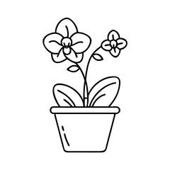 orchid pot icon, orchid pot vector illustration-simple illustration of orchid pot, perfect for orchid pot logos and icons