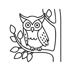 owl in a tree icon, owl in a tree vector illustration-simple illustration of owl in a tree, perfect for owl in a tree logos and icons