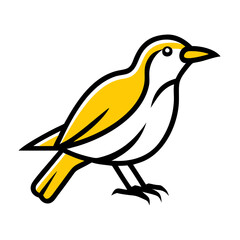 Fototapeta premium vector illustration of a yellow bird