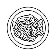 plate of pasta icon, plate of pasta vector illustration-simple illustration of plate of pasta, perfect for plate of pasta logos and icons