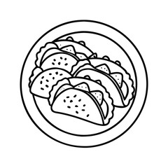 plate of tacos icon, plate of tacos vector illustration-simple illustration of plate of tacos, perfect for plate of tacos logos and icons