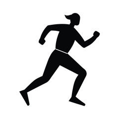 Fototapeta premium jogger silhouette arms slightly bent vector art