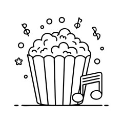 popcorn and music icon, popcorn and music vector illustration-simple illustration of popcorn and music, perfect for popcorn and music logos and icons