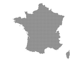 Dotted map of France XL