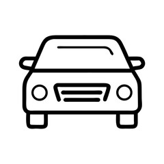 Car Front View Icon Representing Personal Vehicle and Commuter Transport