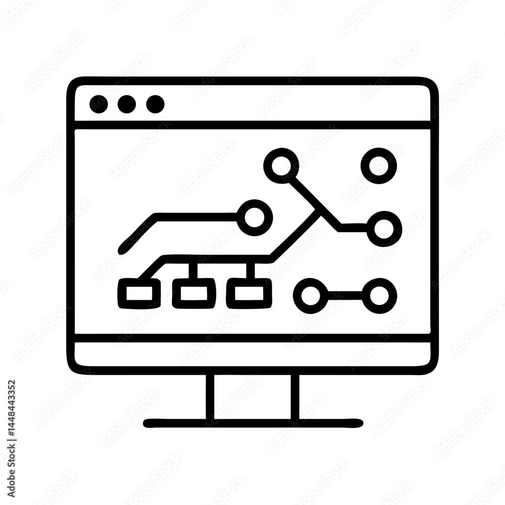 Poster Circuit Network Diagram Display Icon Representing Electrical Systems and Connectivity