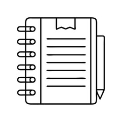 reading list in a notebook icon, reading list in a notebook vector illustration-simple illustration of reading list in a notebook, perfect for reading list in a notebook logos and icons