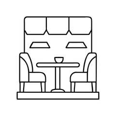 restaurant booth seating icon, restaurant booth seating vector illustration-simple illustration of restaurant booth seating, perfect for restaurant booth seating logos and icons
