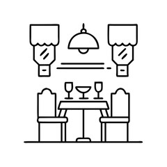 restaurant interior icon, restaurant interior vector illustration-simple illustration of restaurant interior, perfect for restaurant interior logos and icons