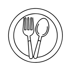 restaurant logo with fork and spoon icon