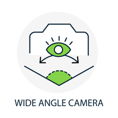 Obraz premium Wide Angle Camera – Lens Icon Representing Broader Visual Coverage with editable stroke