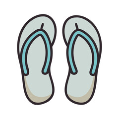 Flip Flops Footwear Icon Representing Beachwear and Summer Casual Style