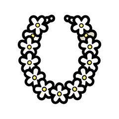 Obraz premium Flower Lei Necklace Icon Representing Hawaiian Accessory and Tropical Fashion
