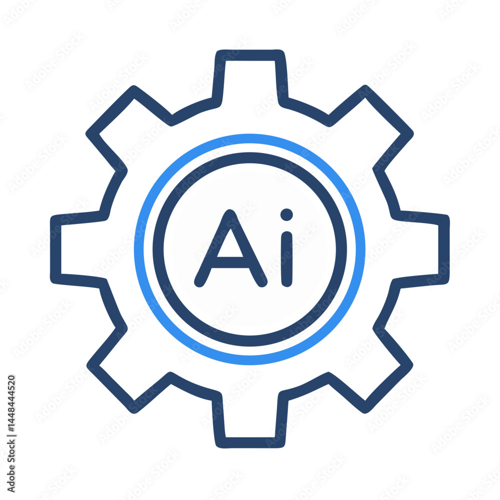 Leinwandbilder gear with ai text icon symbolizing intelligent automation and smart systems